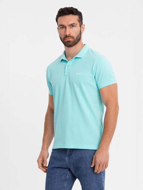 Ombre Clothing Pamučna polo majica od piké pletiva - plava