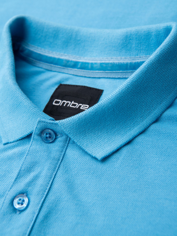 Ombre Clothing Pamučna polo majica od piké pletiva - svijetloplava