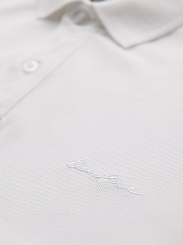 Ombre Clothing Pamučna polo majica od piké pletiva - kremasta