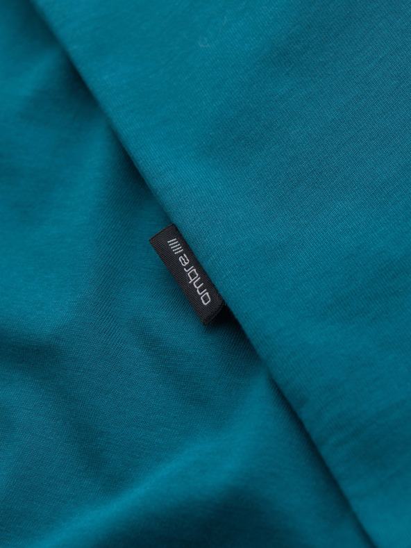 Ombre Clothing Muška pamučna majica s printom džepa - tirkizna