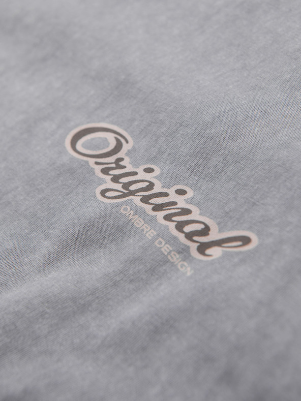 Ombre Clothing Pamučna majica s printom na prsima i leđima - siva