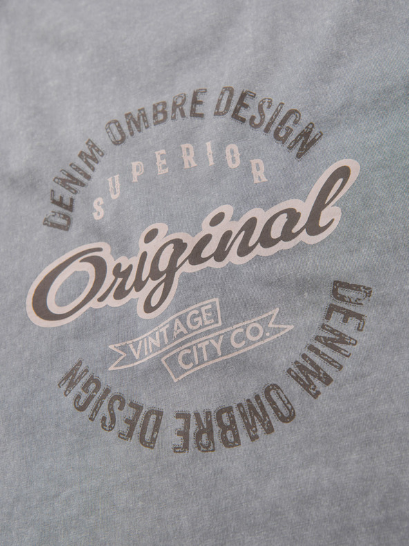 Ombre Clothing Pamučna majica s printom na prsima i leđima - siva