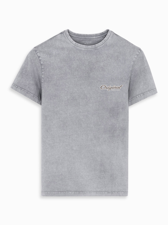 Ombre Clothing Pamučna majica s printom na prsima i leđima - siva