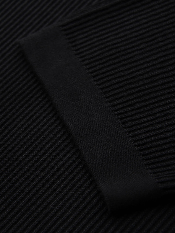 Ombre Clothing Muška pletena majica s gumbima uz izrez - crna