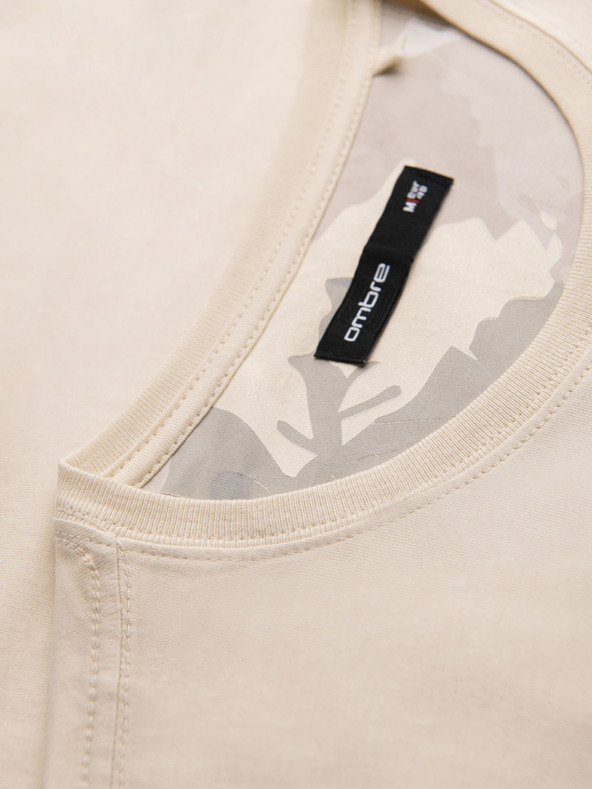 Ombre Clothing Muška pamučna majica s printom džepa - tirkizna