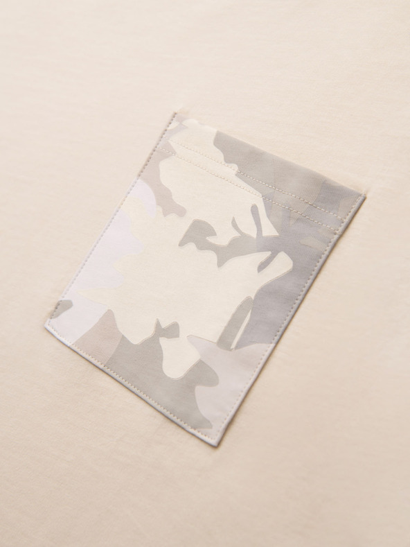 Ombre Clothing Muška pamučna majica s printom džepa - tirkizna