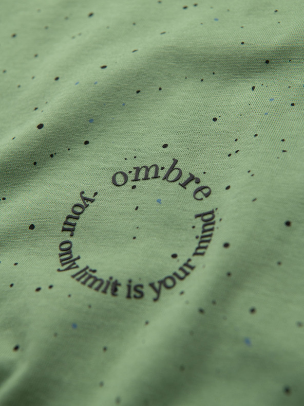 Ombre Clothing Muška pamučna majica s otiskom i okruglim izrezom - zelena