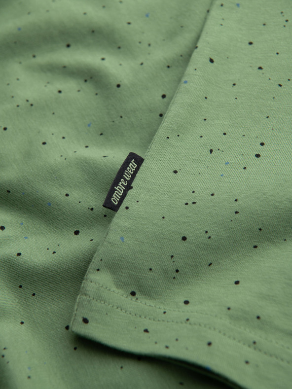 Ombre Clothing Muška pamučna majica s otiskom i okruglim izrezom - zelena