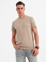 Ombre Clothing Pamučna majica s otiskom na prsima i leđima - tamno bež