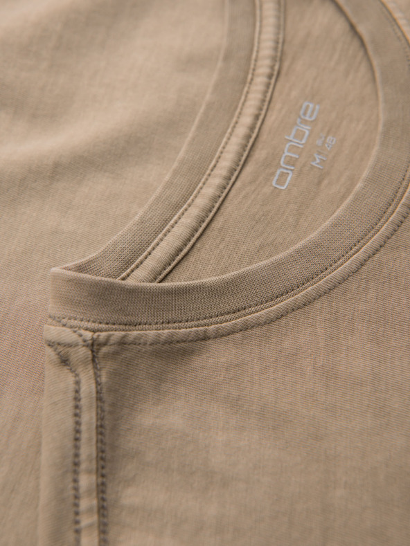 Ombre Clothing Pamučna majica s otiskom na prsima i leđima - tamno bež