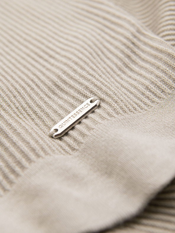 Ombre Clothing Muška pletena majica s gumbima na izrezu - svijetlo siva