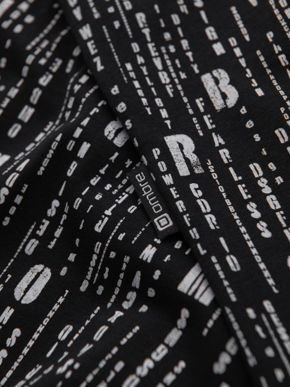 Ombre Clothing Pamučna majica s otiskom i okruglim izrezom - crna