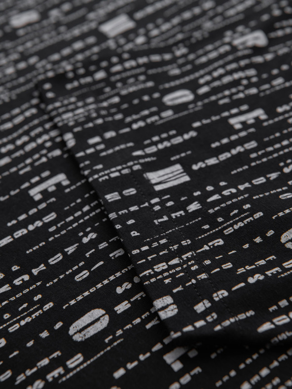 Ombre Clothing Pamučna majica s otiskom i okruglim izrezom - crna