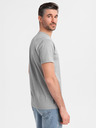 Ombre Clothing Muška pamučna majica s otiskom i okruglim izrezom - svijetlo siva