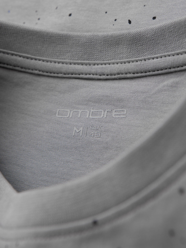 Ombre Clothing Muška pamučna majica s otiskom i okruglim izrezom - svijetlo siva