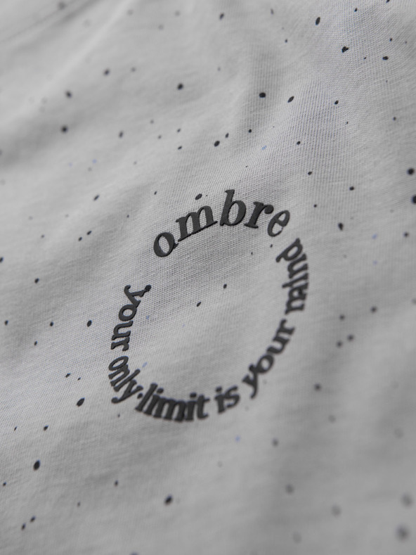 Ombre Clothing Muška pamučna majica s otiskom i okruglim izrezom - svijetlo siva