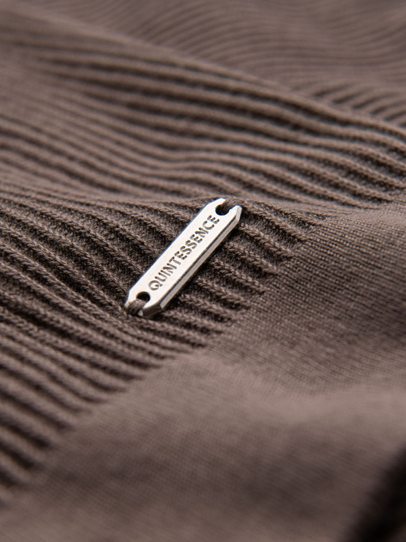 Ombre Clothing Muška pletena majica s gumbima na izrezu - siva