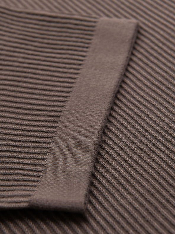 Ombre Clothing Muška pletena majica s gumbima na izrezu - siva