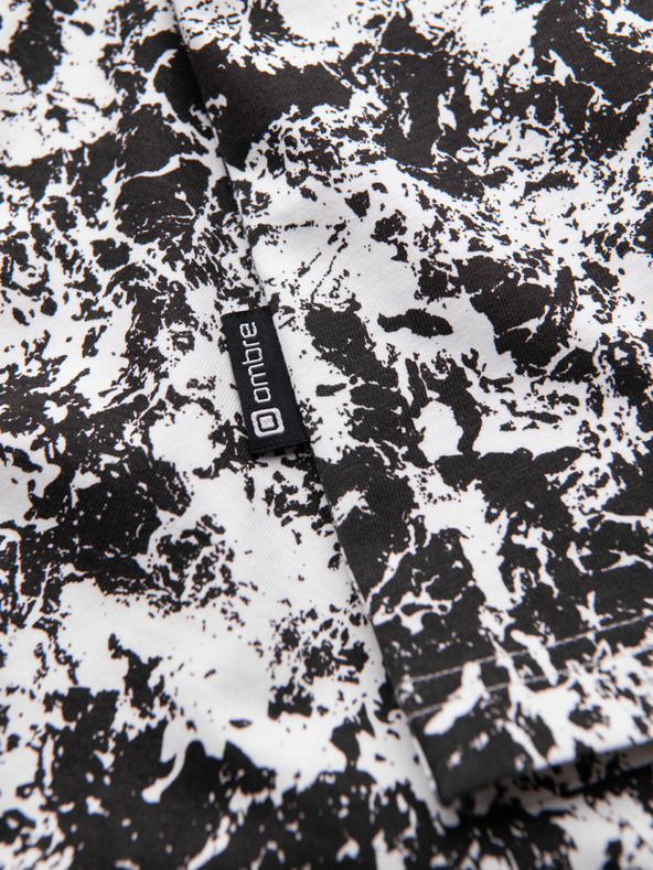 Ombre Clothing Muška uzorkovana pamučna majica s kratkim rukavima - bijela i crna