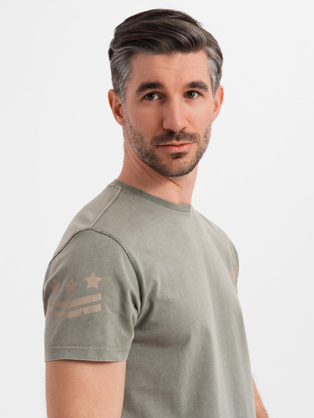 Ombre Clothing Pamučna majica s otiskom i okruglim izrezom - crna