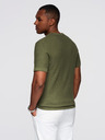 Ombre Clothing Muška strukturirana pletena majica - maslinasta