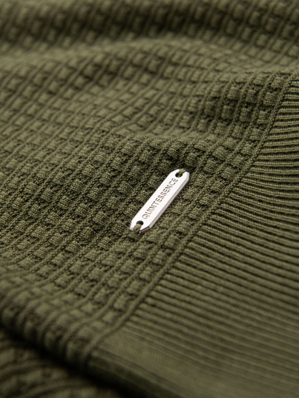 Ombre Clothing Muška strukturirana pletena majica - maslinasta