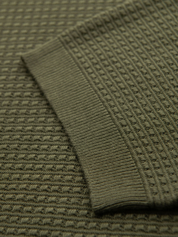 Ombre Clothing Muška strukturirana pletena majica - maslinasta