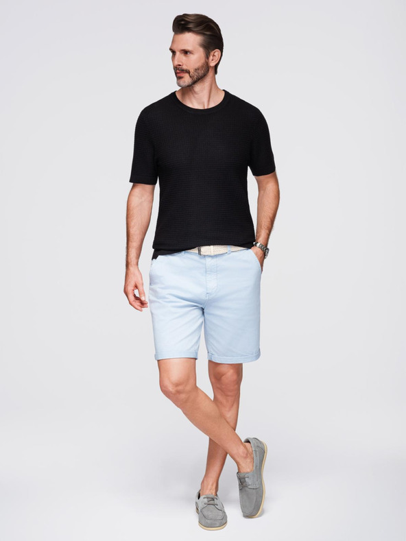 Ombre Clothing Muška strukturirana pletena majica - crna