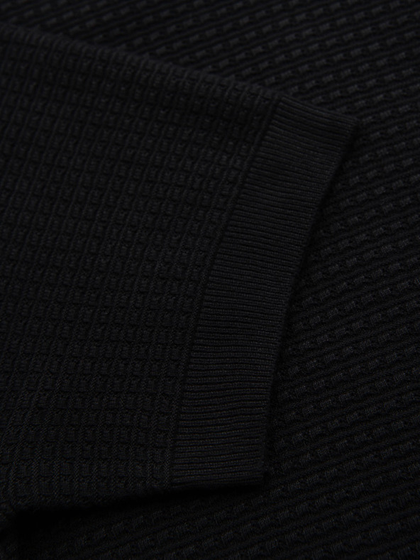 Ombre Clothing Muška strukturirana pletena majica - crna