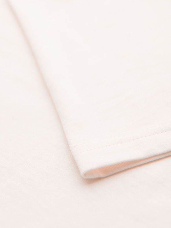 Ombre Clothing Muška majica s gumbastim izrezom i semiš rubom - bijela