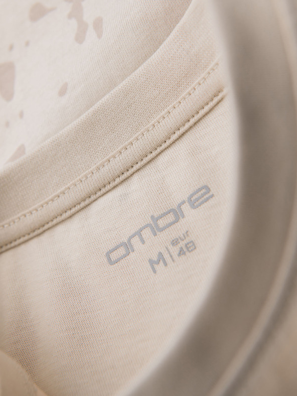 Ombre Clothing Muška majica s otiskom i okruglim izrezom - krem