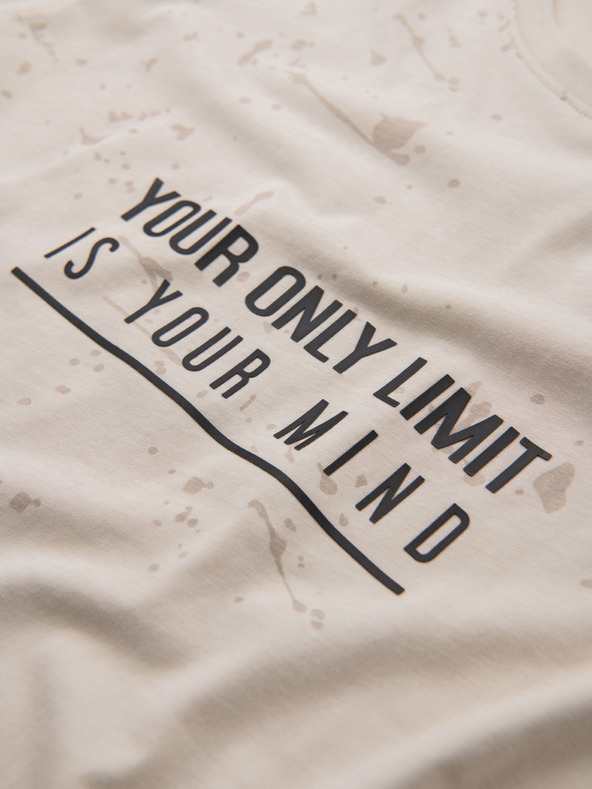 Ombre Clothing Muška majica s otiskom i okruglim izrezom - krem