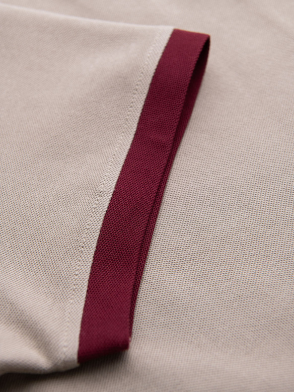 Ombre Clothing Muška majica s kontrastnim umetcima i V-izrezom - bež