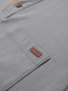 Ombre Clothing Muška majica s gumbastim izrezom i semiš rubom - siva