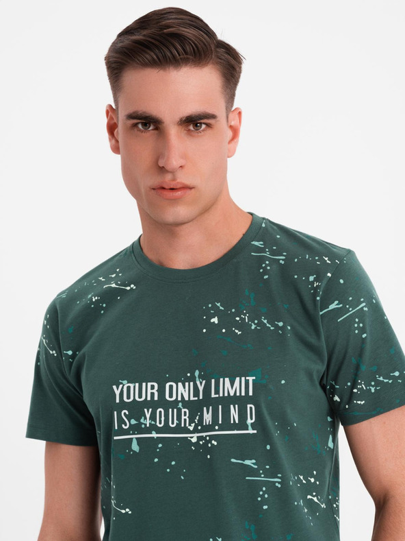 Ombre Clothing Muška majica s otiskom i okruglim izrezom - zelena