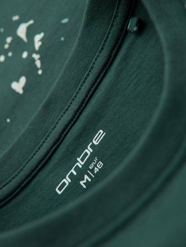 Ombre Clothing Muška majica s otiskom i okruglim izrezom - zelena