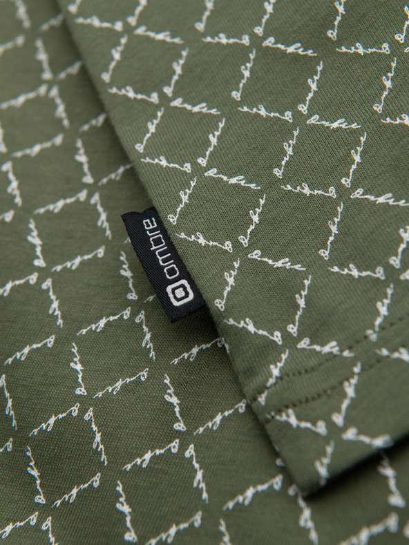 Ombre Clothing Muška pletena majica s cjelovitim otiskom - maslinasta