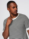 Ombre Clothing Muška mornarsko prugasta pletena majica s prorezima - crno-bijela