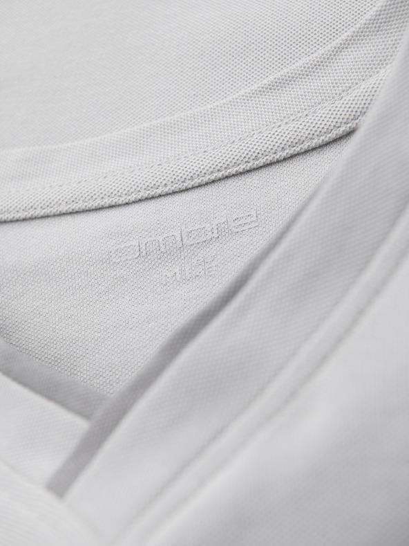 Ombre Clothing Muška majica s kontrastnim umetcima i V-izrezom - svijetlo siva