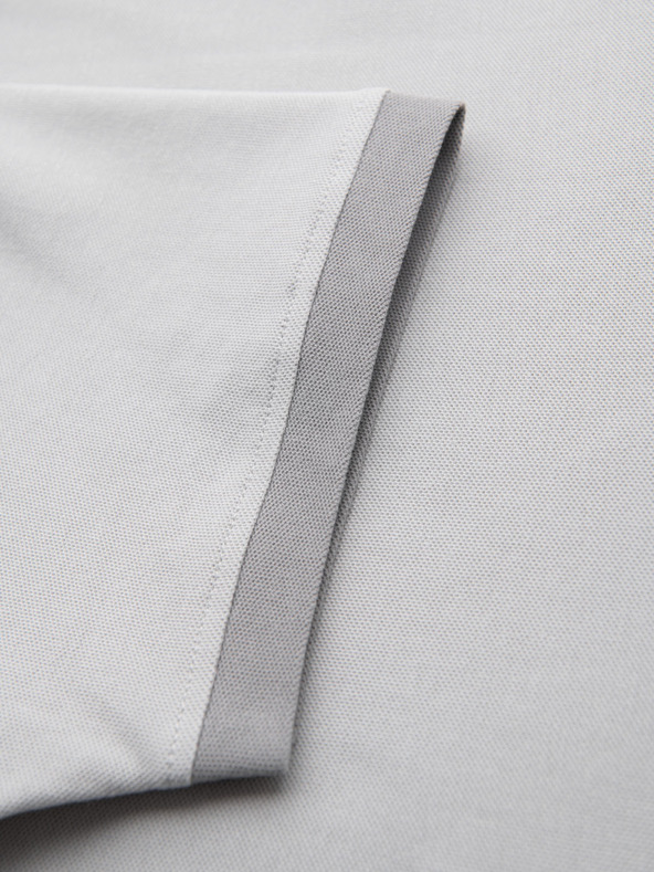 Ombre Clothing Muška majica s kontrastnim umetcima i V-izrezom - svijetlo siva