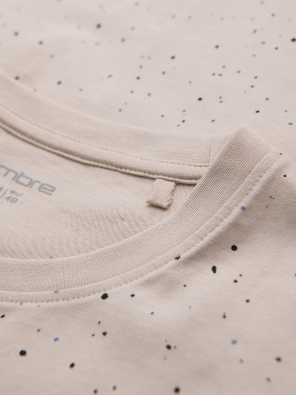 Ombre Clothing Muška pamučna majica s otiskom i okruglim izrezom - bež