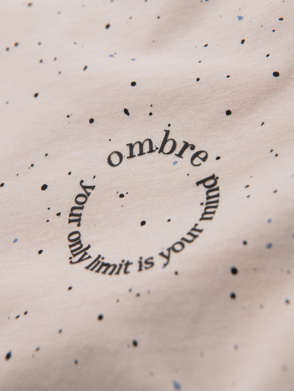 Ombre Clothing Muška pamučna majica s otiskom i okruglim izrezom - bež