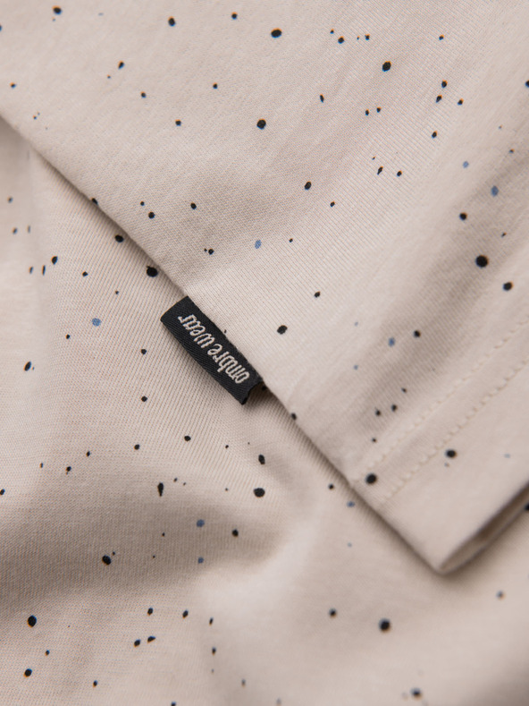 Ombre Clothing Muška pamučna majica s otiskom i okruglim izrezom - bež