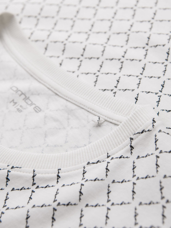 Ombre Clothing Muška pletena majica s cjelovitimotiskom - bijela