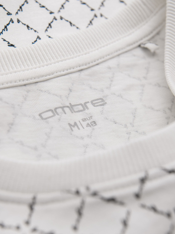 Ombre Clothing Muška pletena majica s cjelovitimotiskom - bijela