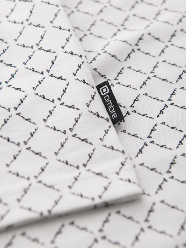 Ombre Clothing Muška pletena majica s cjelovitimotiskom - bijela