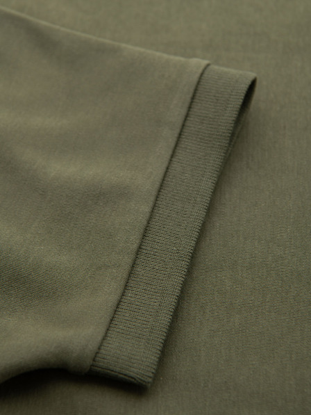 Ombre Clothing Muška polo majica s patentom - maslinasta