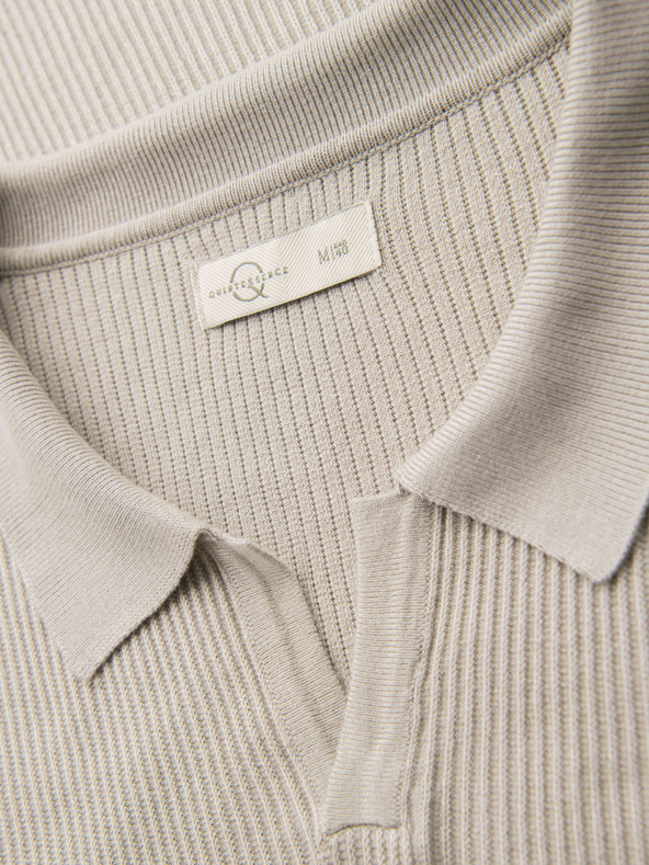 Ombre Clothing Muška polo majica bez gumba s otvorenim ovratnikom - svijetlo siva