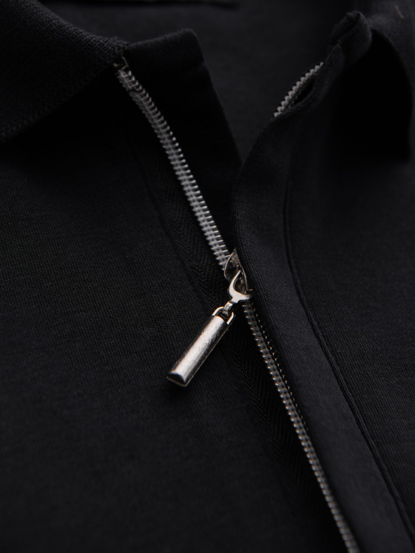 Ombre Clothing Muška polo majica s patentom - crna