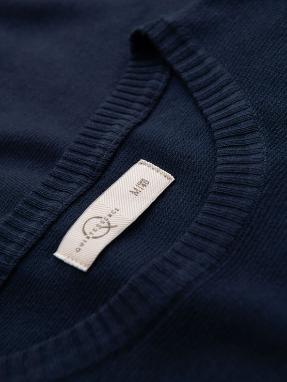 Ombre Clothing Muška klasična pletena rebrasta košulja - tamno plava